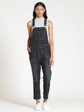 GAP Black Relaxed Denim Overalls